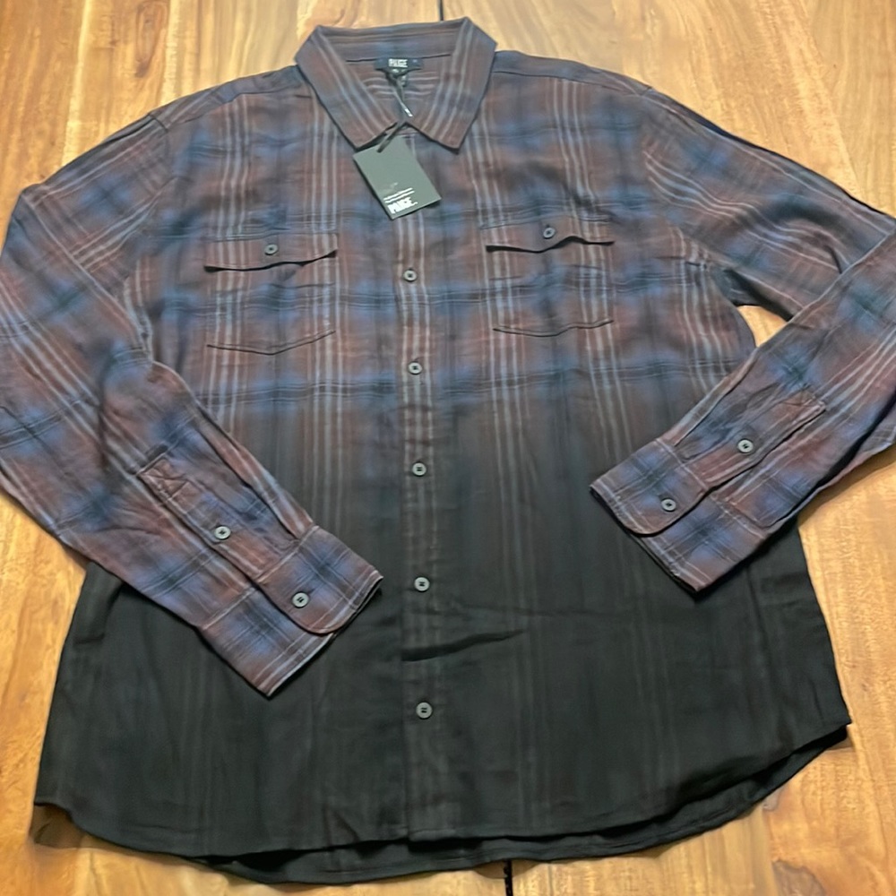PAIGE MENS EVERETT SHIRT CANTERBURY PLUM SIZE X-LARGE NWT